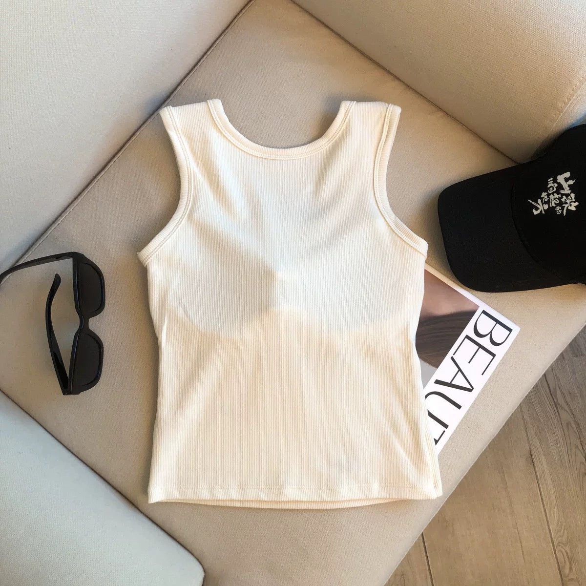 Tessa Ribbon Built-In Bra Tank Top