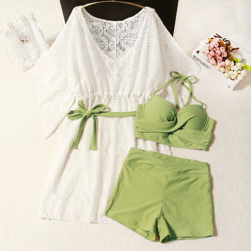 Sandy Crochet Three piece Swimsuit Set