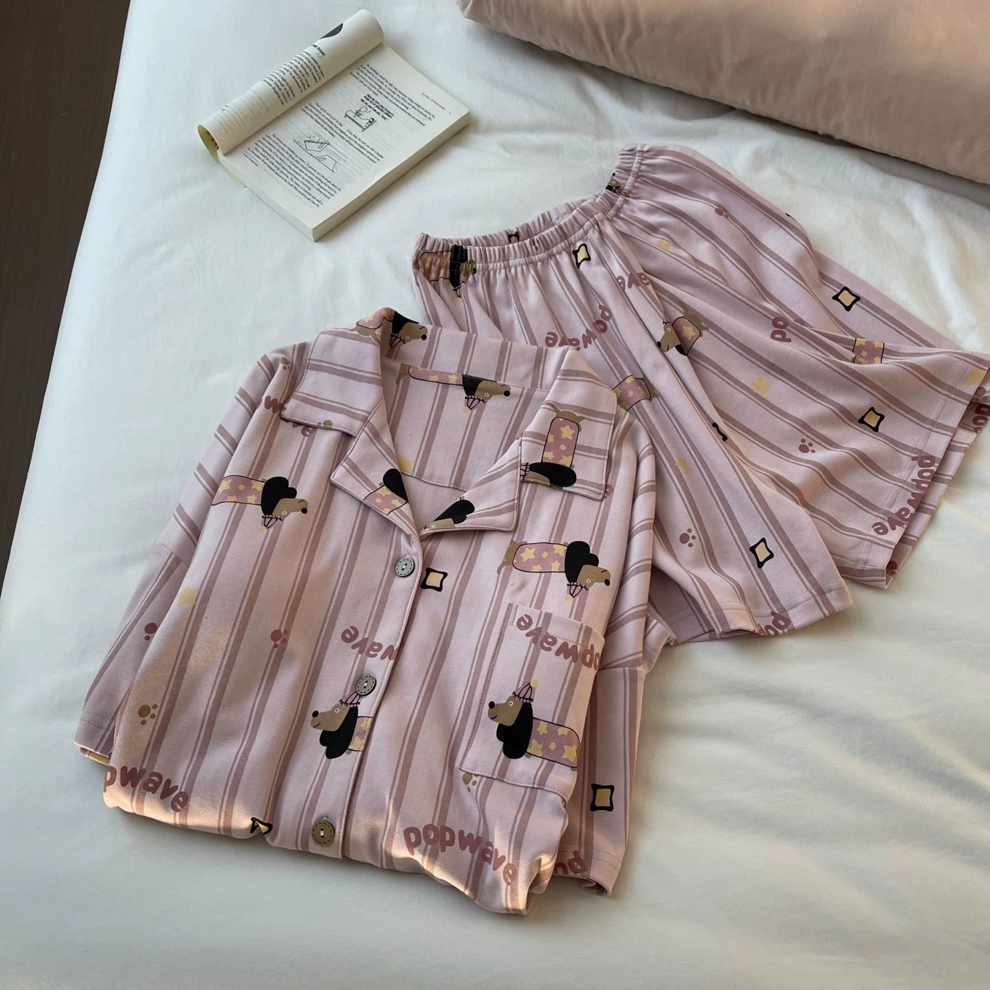 Teckel Rose Padded Nightsuit Set