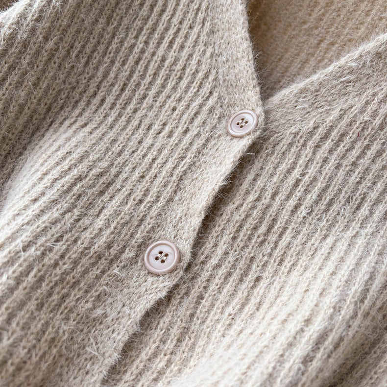 Fuzzy Knitted Vest With Cardigan and Shorts