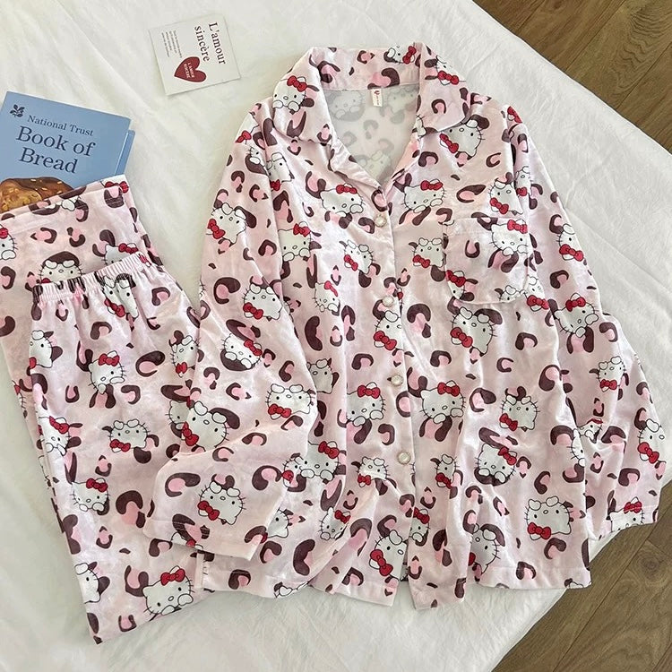 Bubblegum Meow Padded Winter Nightsuit Set