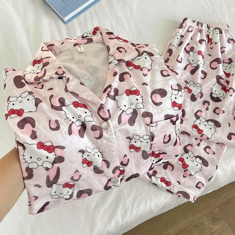 Bubblegum Meow Padded Winter Nightsuit Set