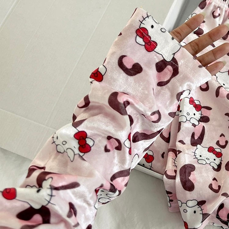 Bubblegum Meow Padded Winter Nightsuit Set