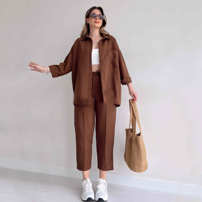 Rien Drop Shoulder Shirt And Pants Set
