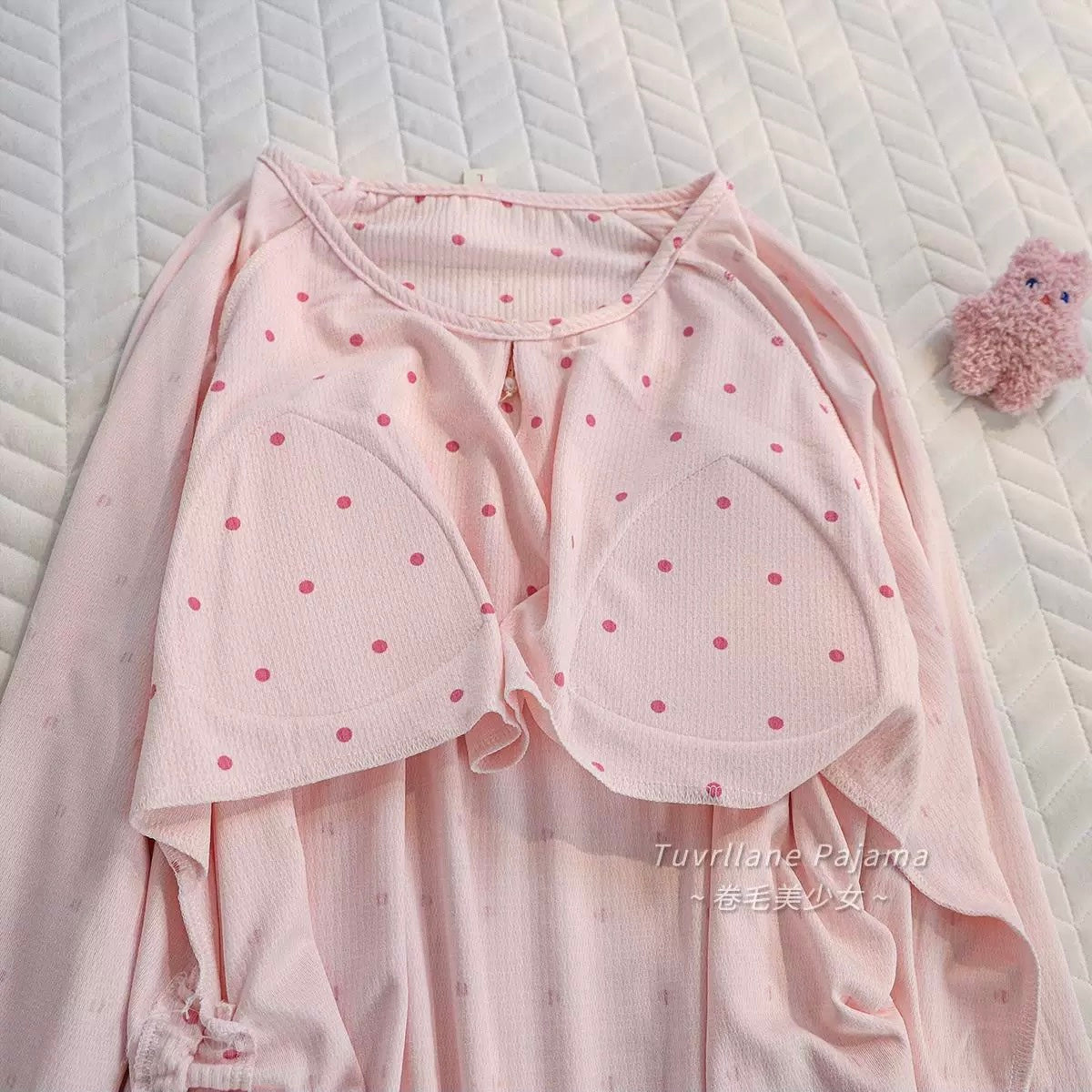 Blush Dots Padded Nightsuit Set