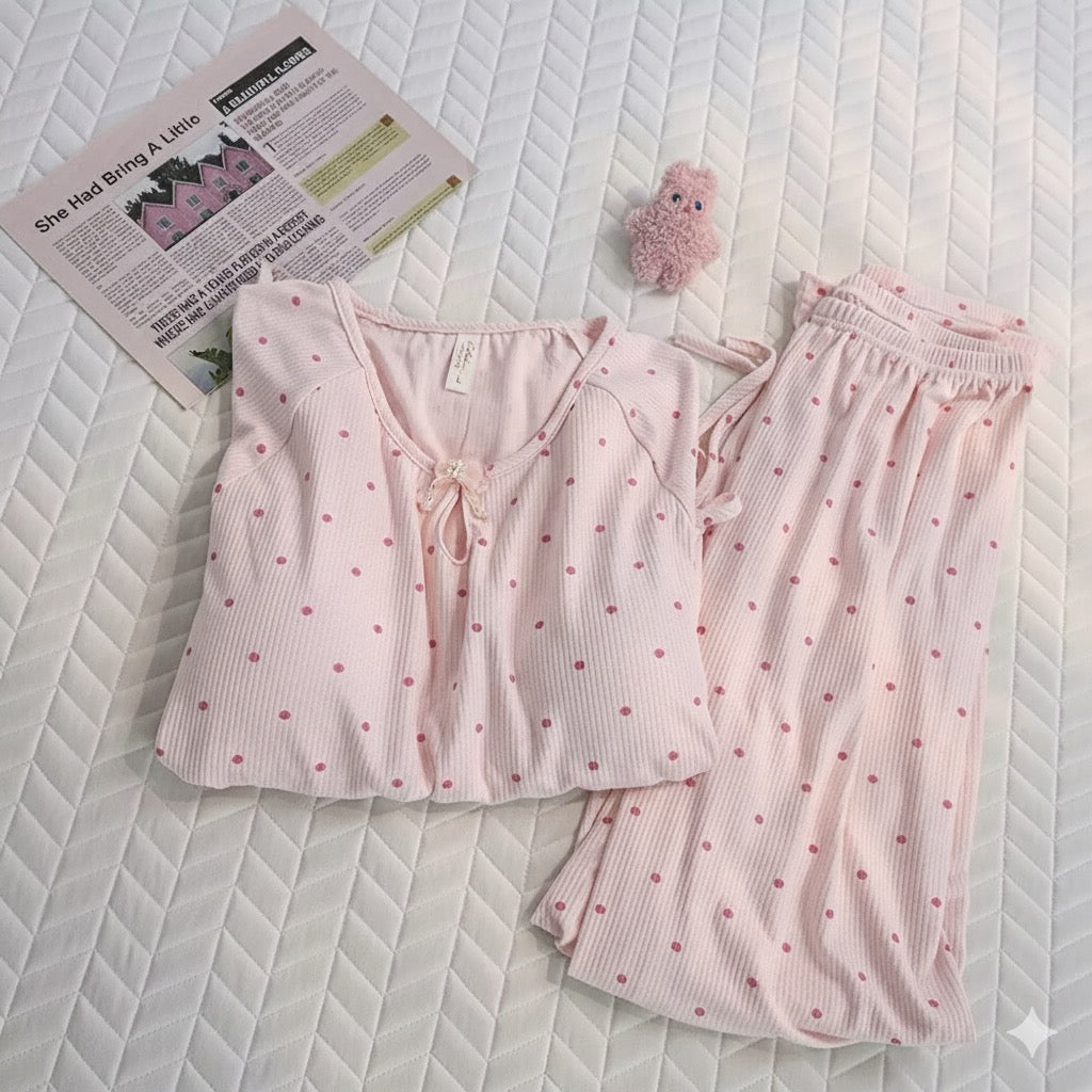 Blush Dots Padded Nightsuit Set