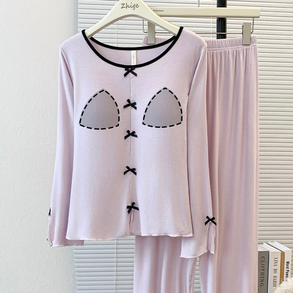 Violet Charm Padded Nightsuit Set