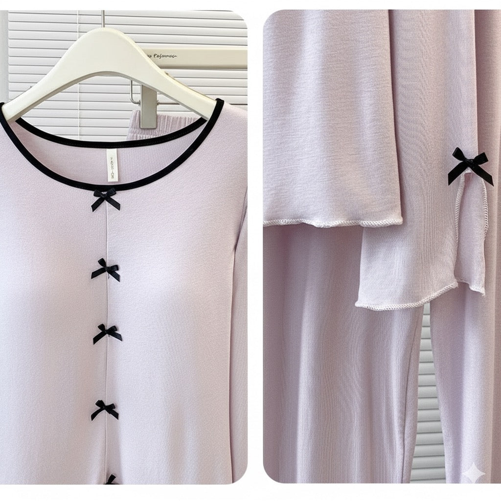 Violet Charm Padded Nightsuit Set