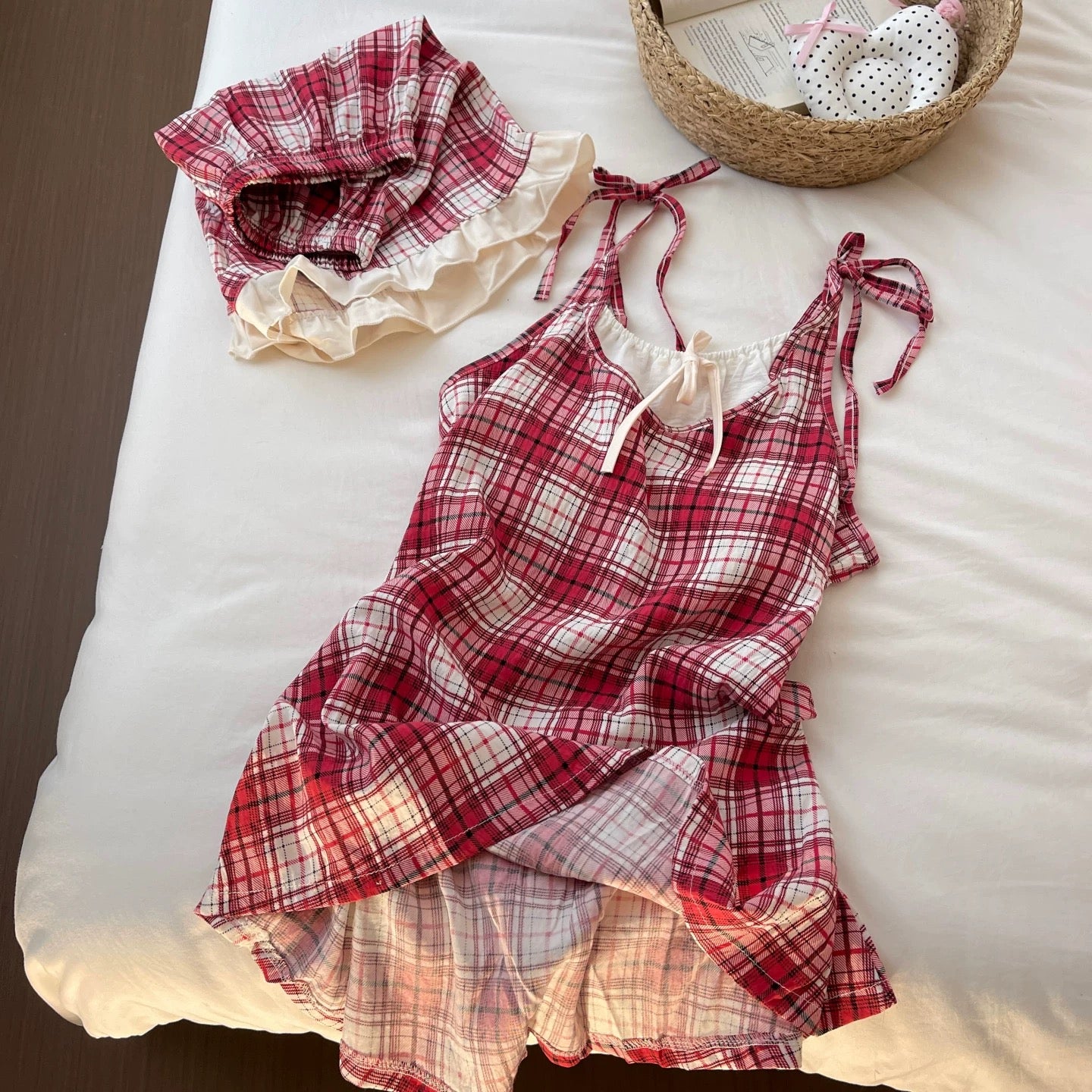 Tartan Tie Padded Nightsuit Set