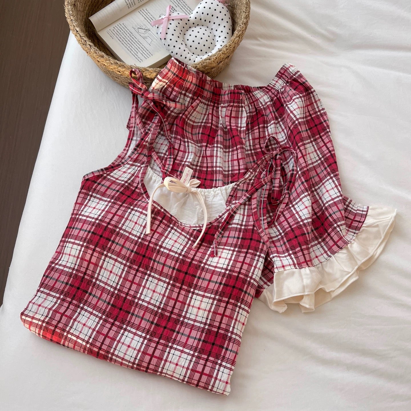 Tartan Tie Padded Nightsuit Set