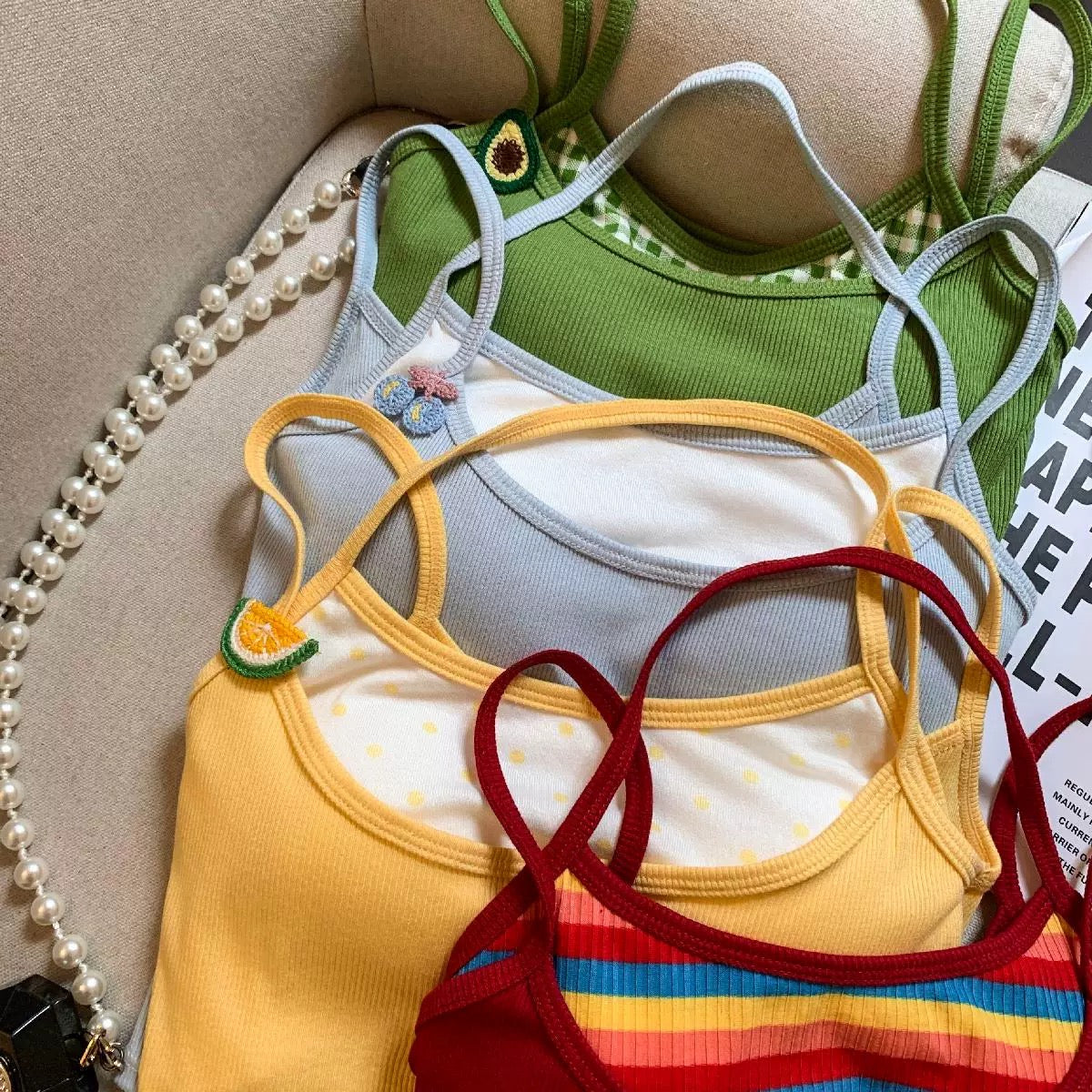 Fruit Party Built-in Bra Top