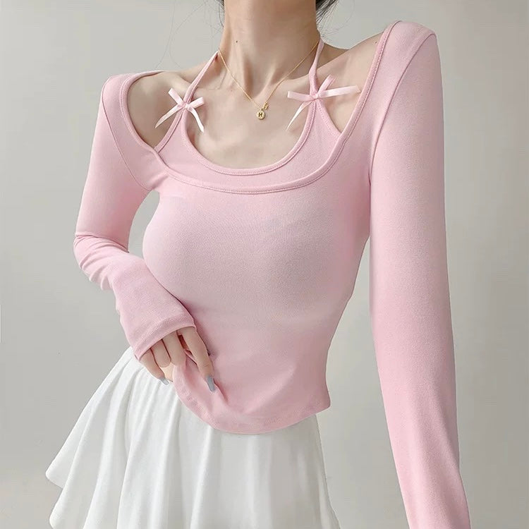 Glitter Layered Built-in Bra Top