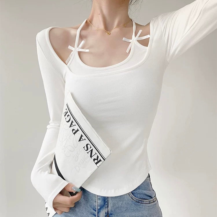 Glitter Layered Built-in Bra Top