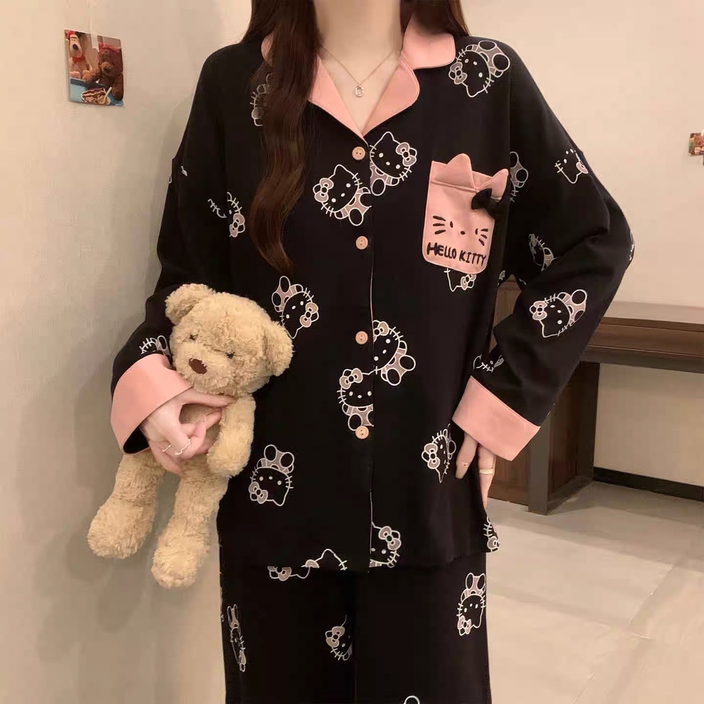 Midnight Kitty Padded Nightsuit Set