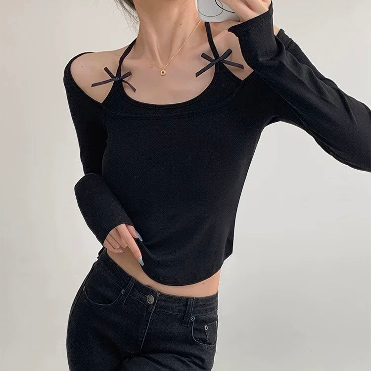 Glitter Layered Built-in Bra Top