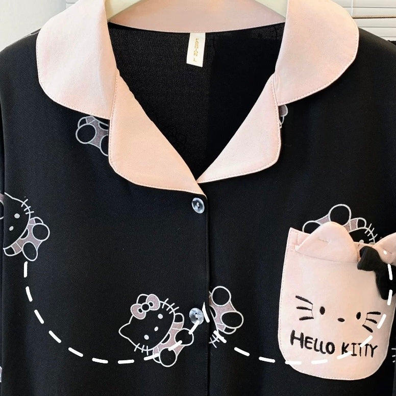 Midnight Kitty Padded Nightsuit Set