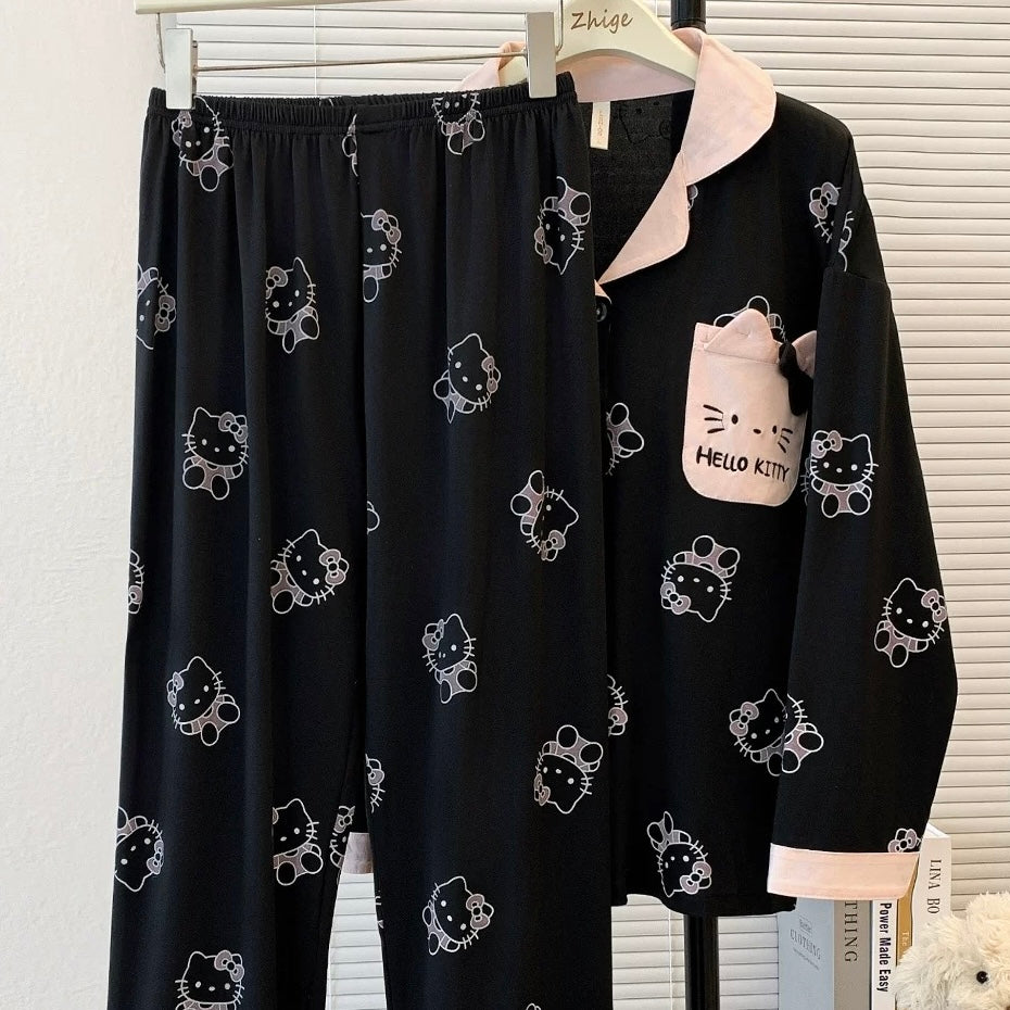 Midnight Kitty Padded Nightsuit Set