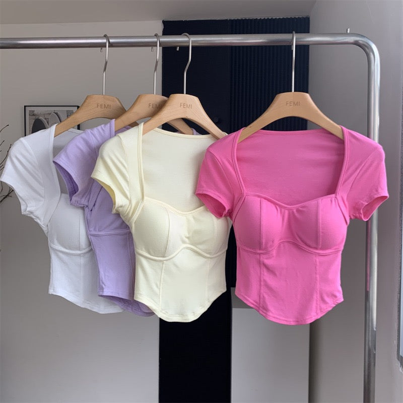 Mia Built-In Bra Bustier Tee