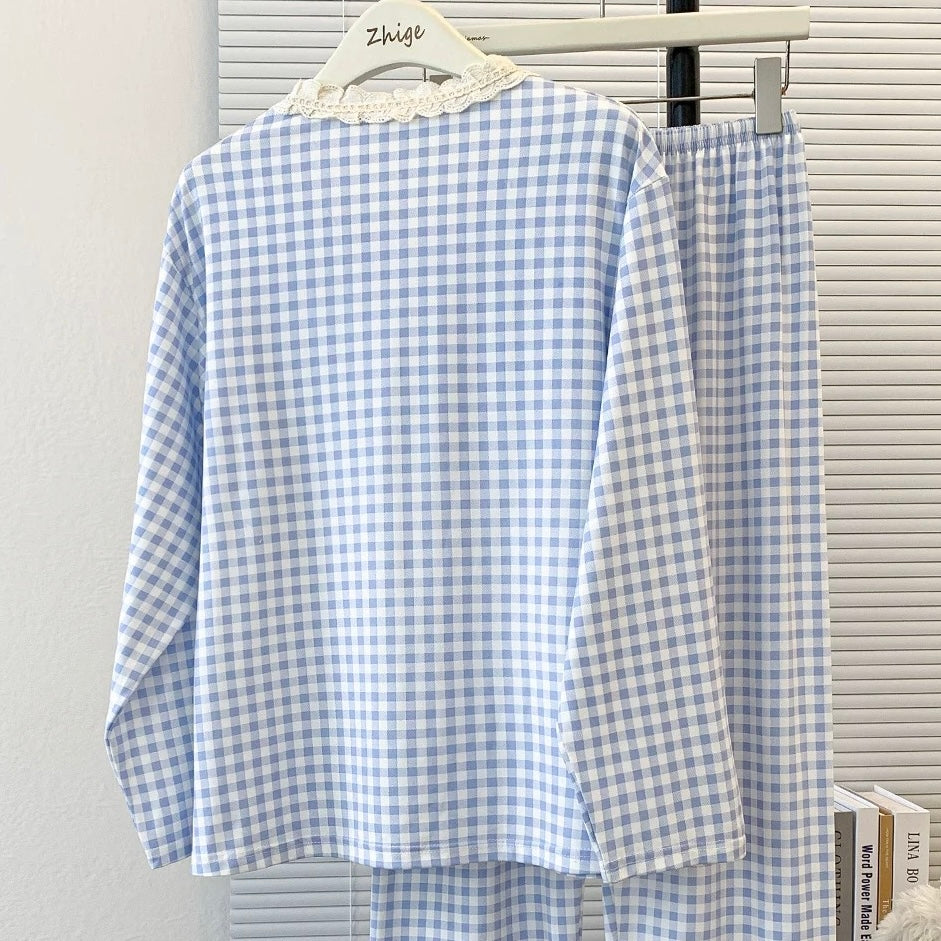 Blue Lacy Kitty Padded Nightsuit Set