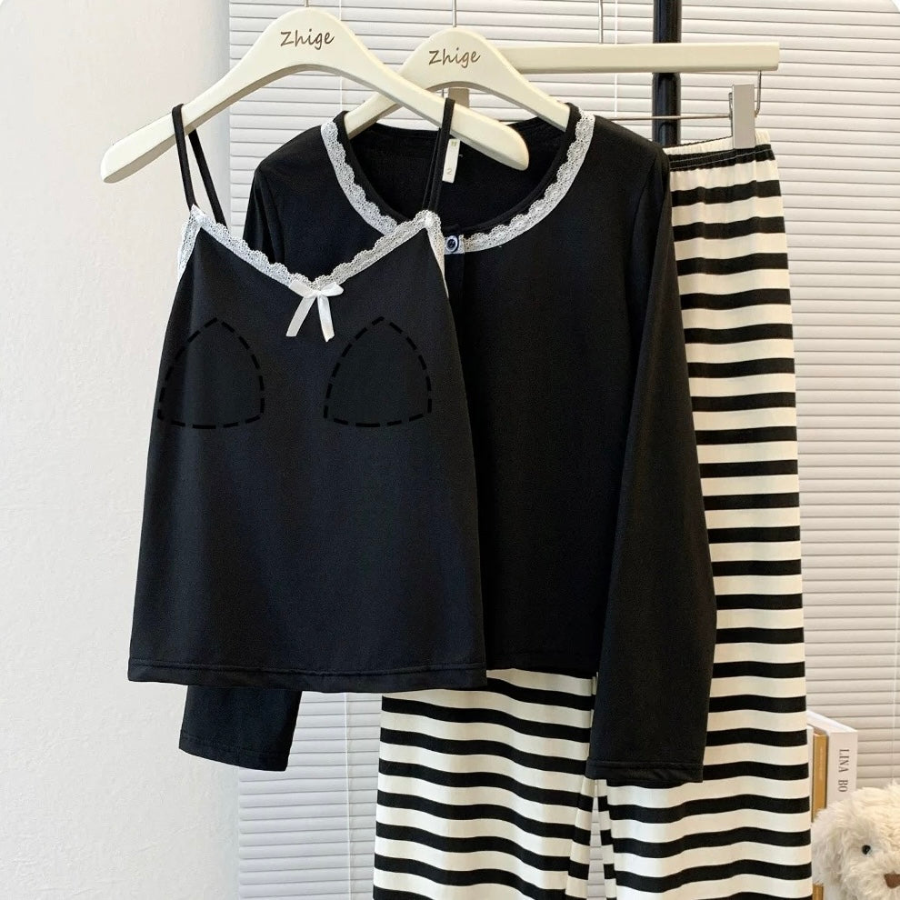 Urban Stripes Padded Nightsuit - 3pc Set