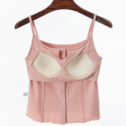 Soft Ribbed Button Down Cami Top