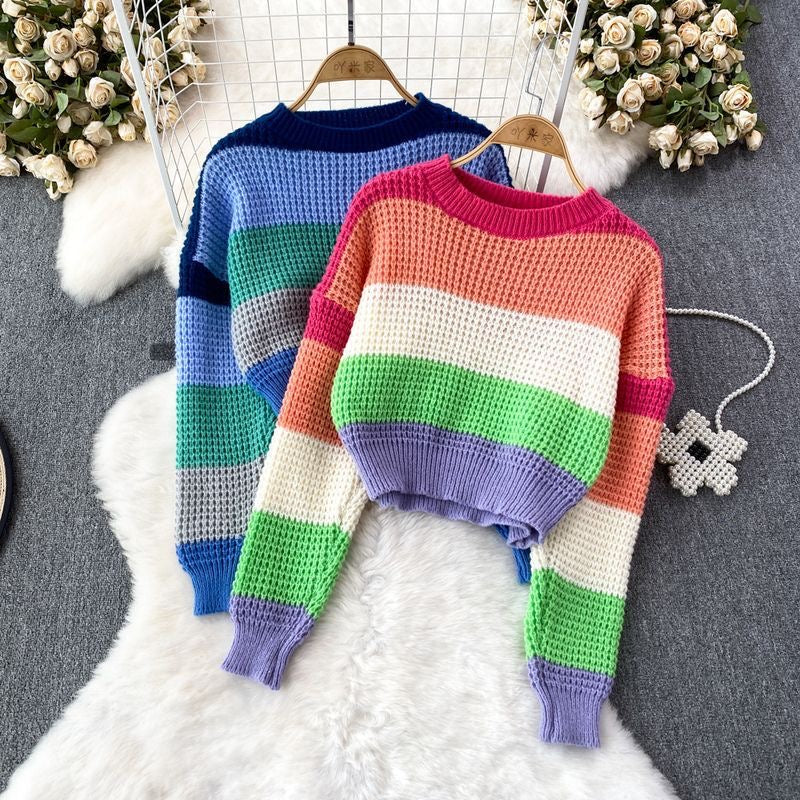 Rainbow Knitted Pullover