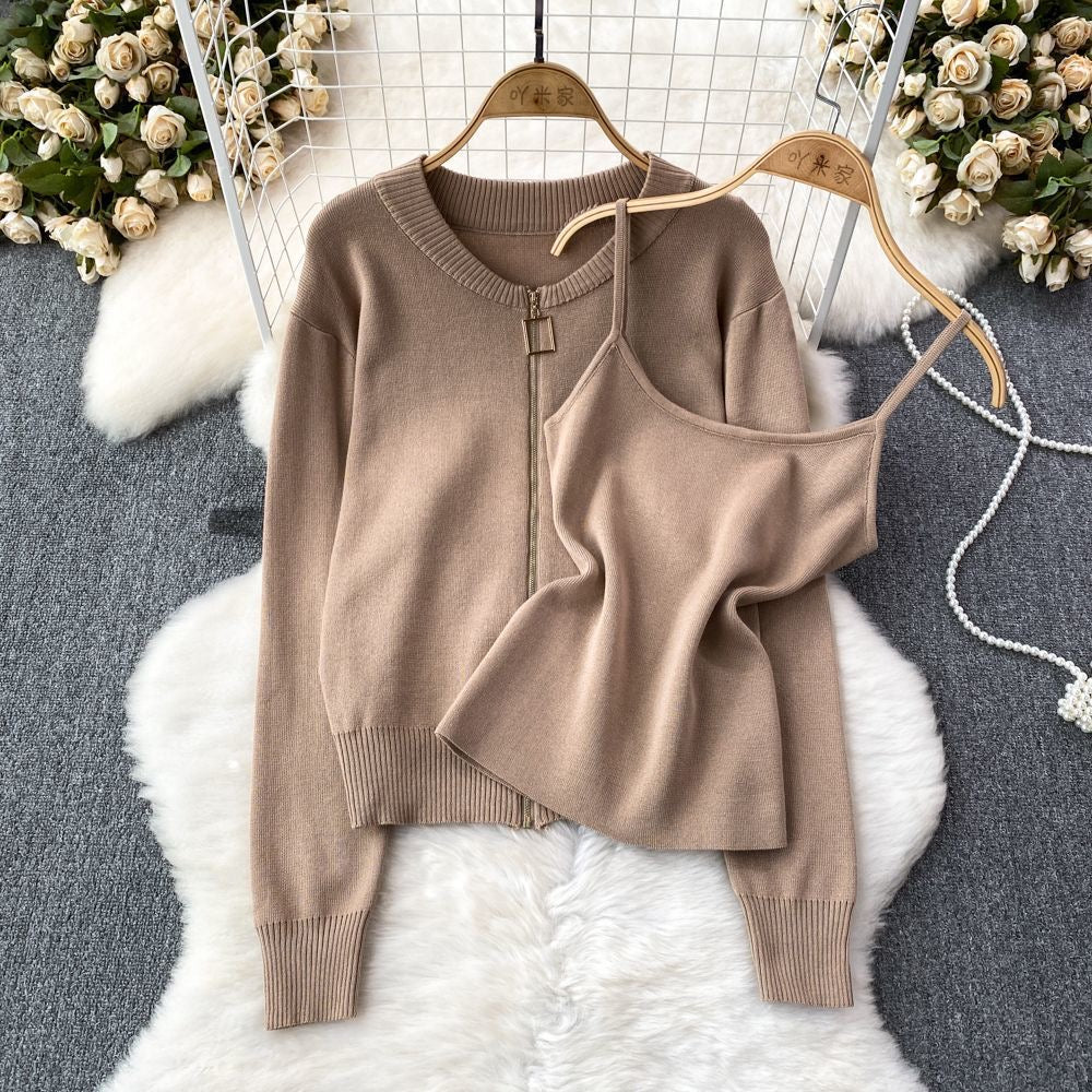 Quinn Knitted Top And Jacket Set