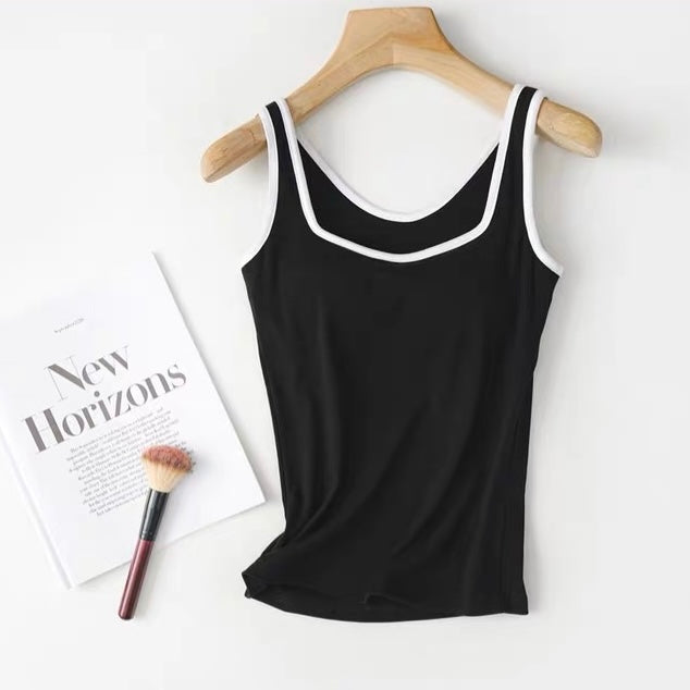 Trimmed  Built-In Bra Tank Tops