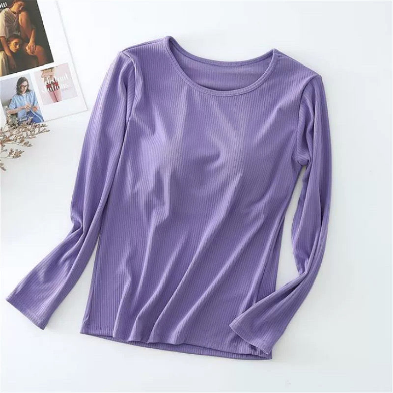 Blush Hug Full Sleeves Built-In Bra Top