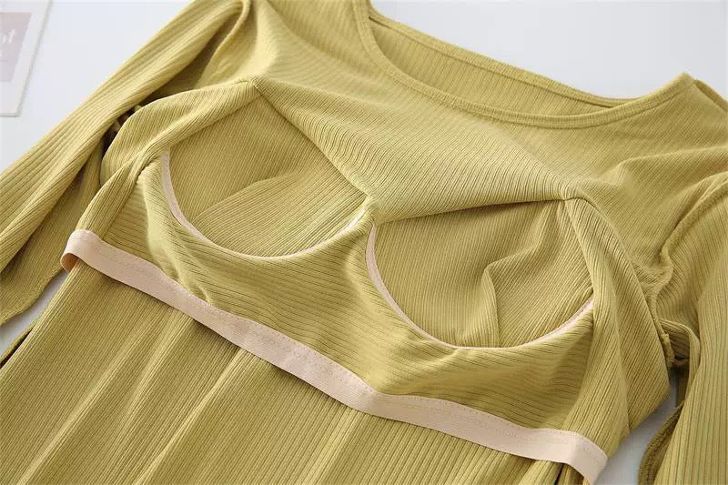 Blush Hug Full Sleeves Built-In Bra Top