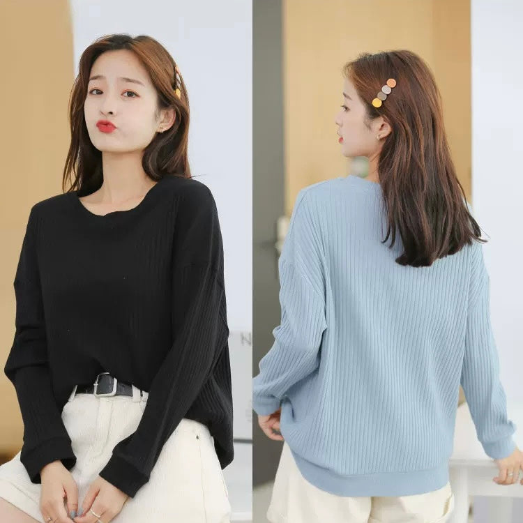 Minimal Muse Ribbed Built-In Bra Tshirt