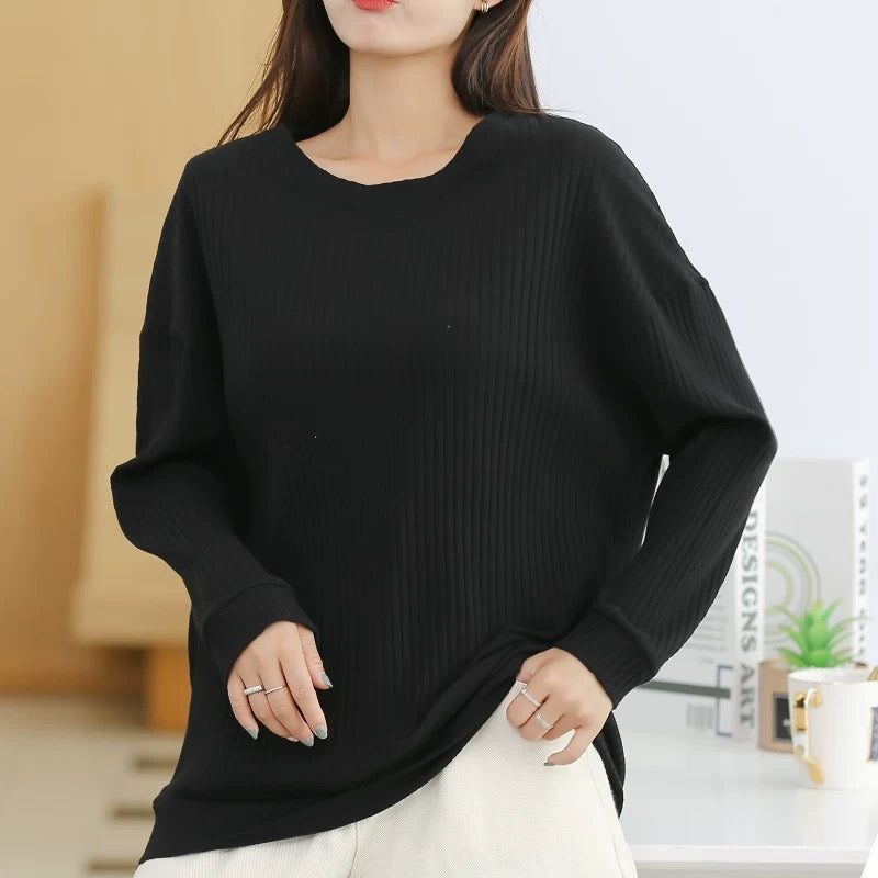 Minimal Muse Ribbed Built-In Bra Tshirt