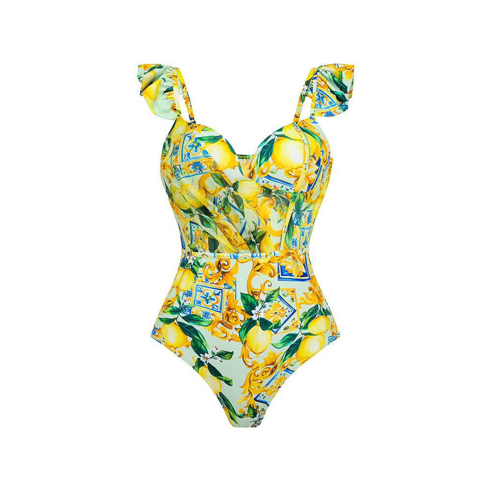Lemon Fiesta Ruffle Monikini Set