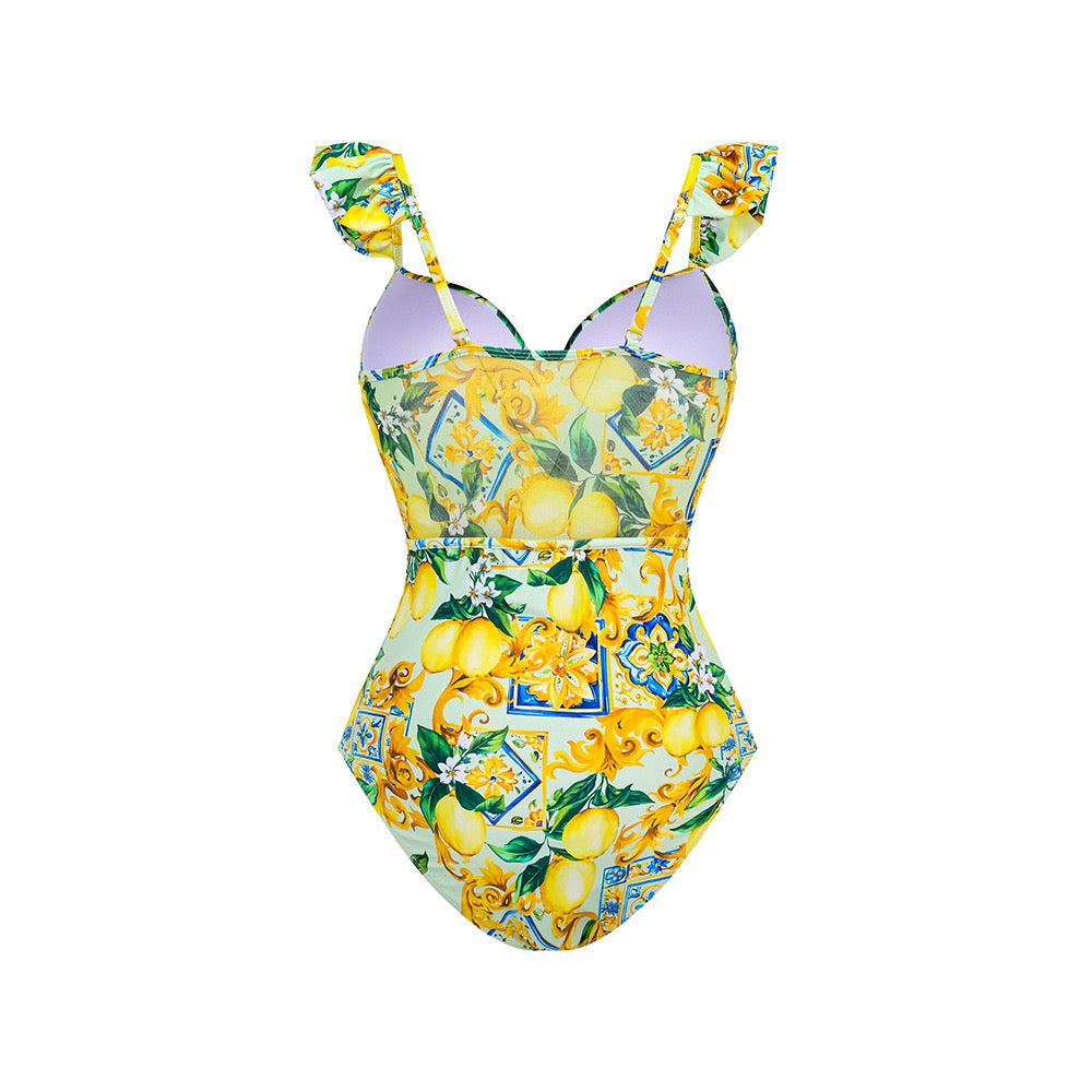 Lemon Fiesta Ruffle Monikini Set
