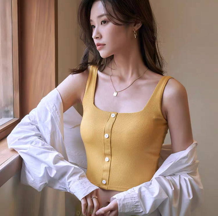 Alivia Button-Up Padded Camisole