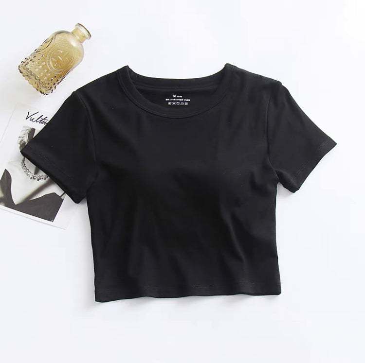 Evie Built-In Bra Crop T-shirt