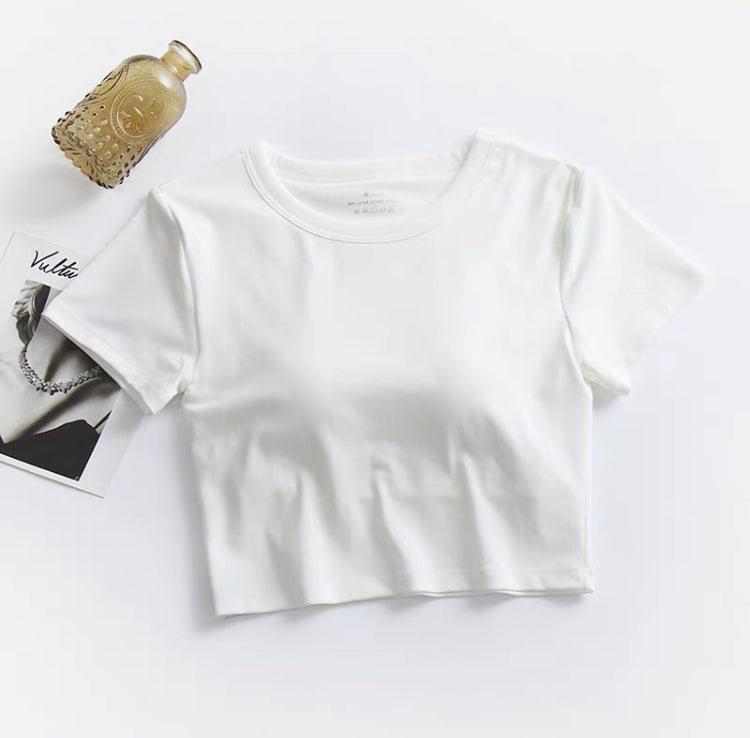 Evie Built-In Bra Crop T-shirt