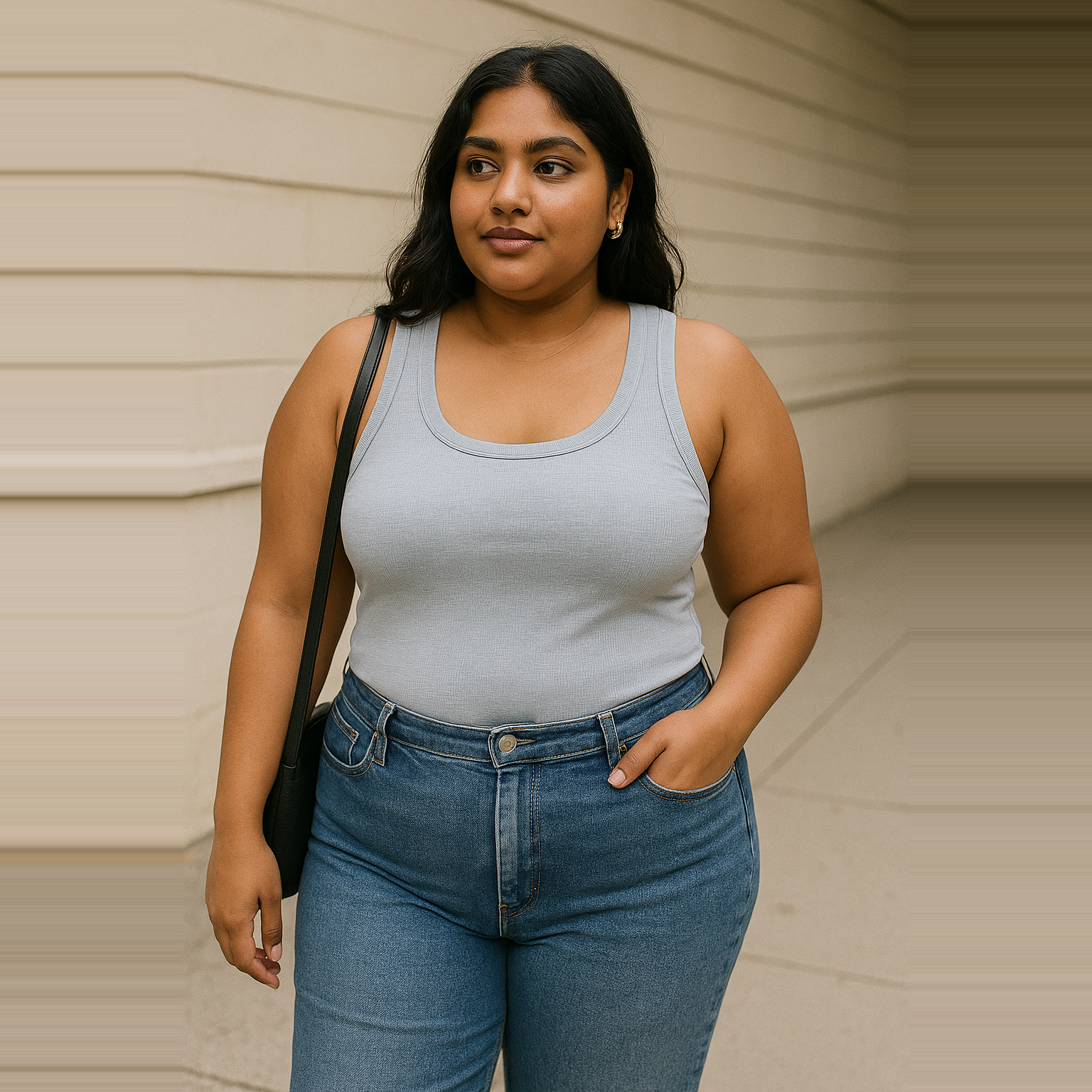 Paris Plus Size Built-In Bra Tank Top