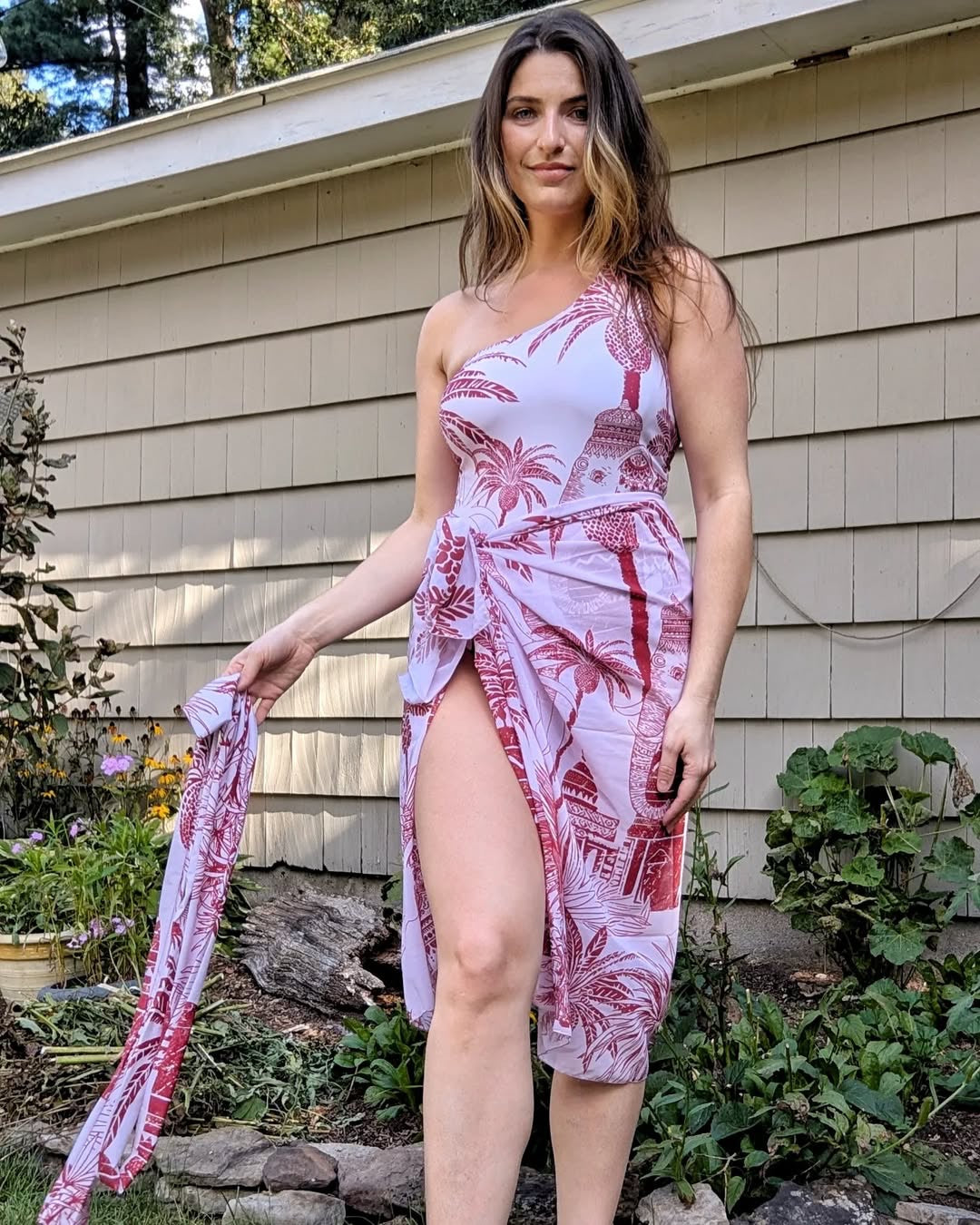 City One Shoulder Monokini With Sarong Set