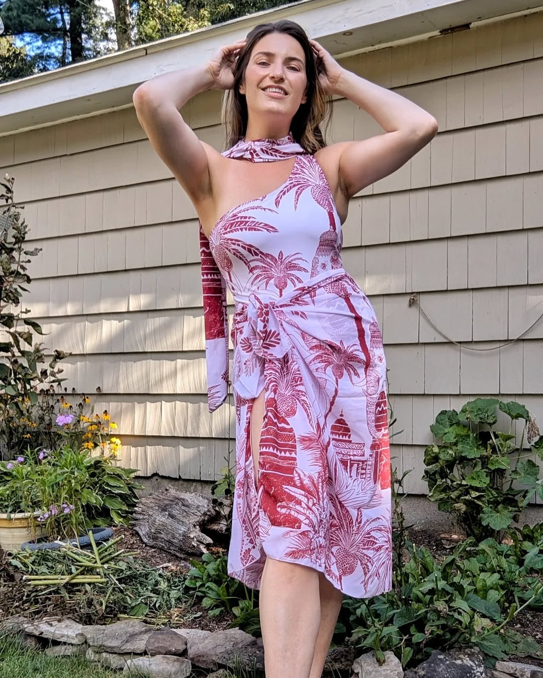 City One Shoulder Monokini With Sarong Set