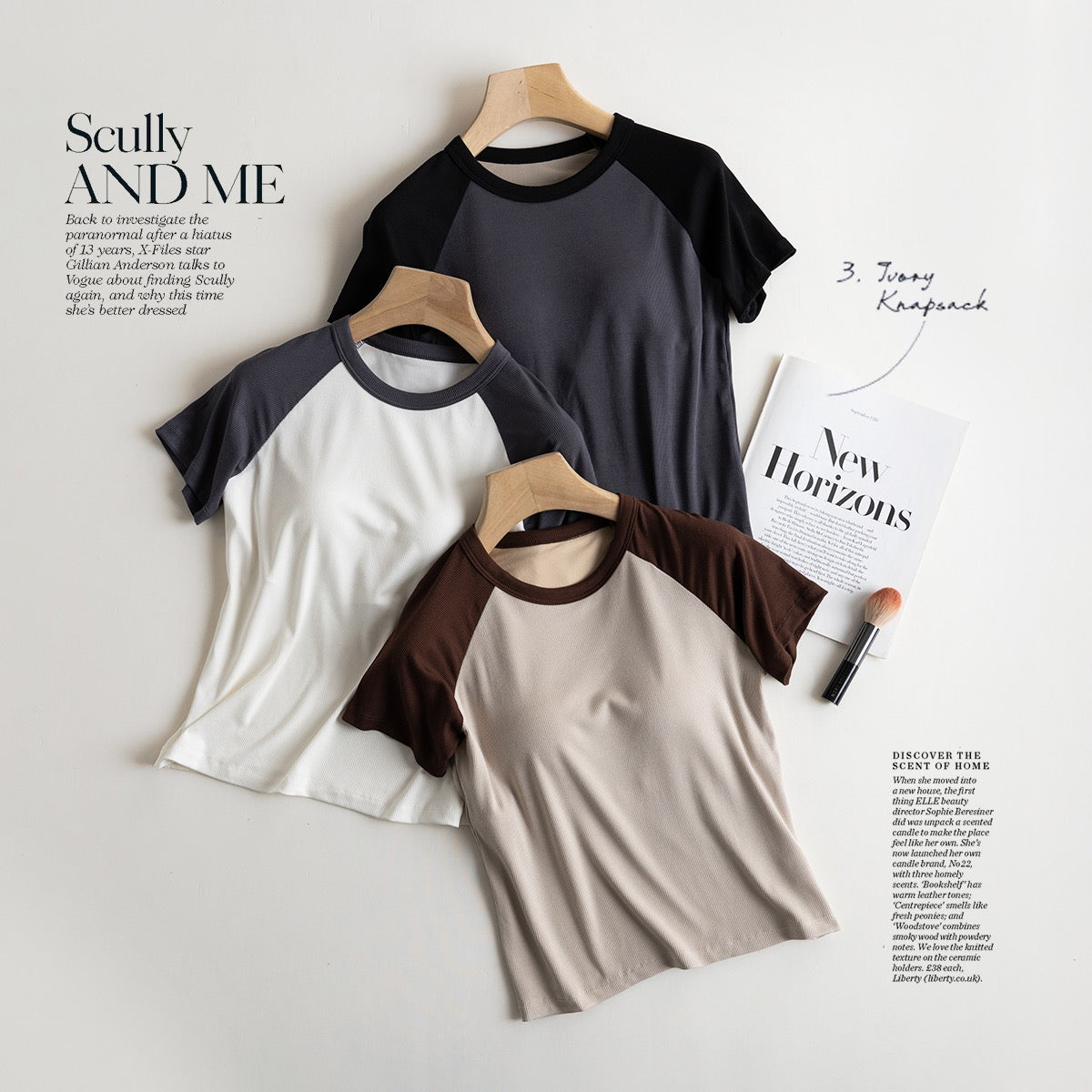 Nouse Contarst Round Neck Padded T-shirt