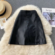 Havre high waisted a-line leather skirt