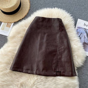 Havre high waisted a-line leather skirt