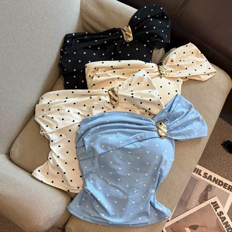 Dot Drama Built-in Bra Top