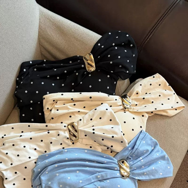 Dot Drama Built-in Bra Top