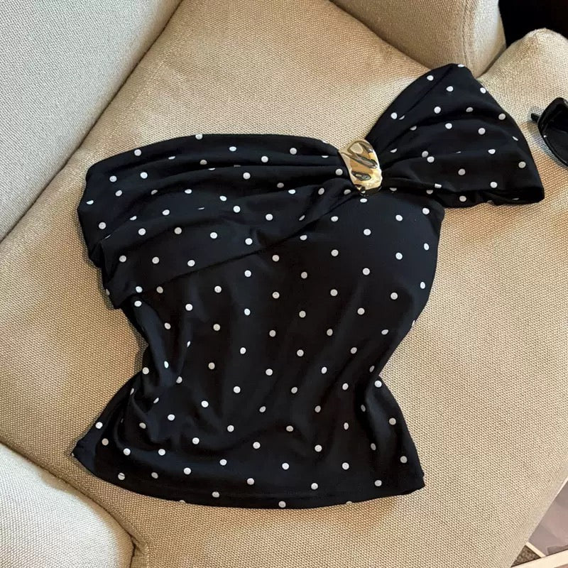 Dot Drama Built-in Bra Top