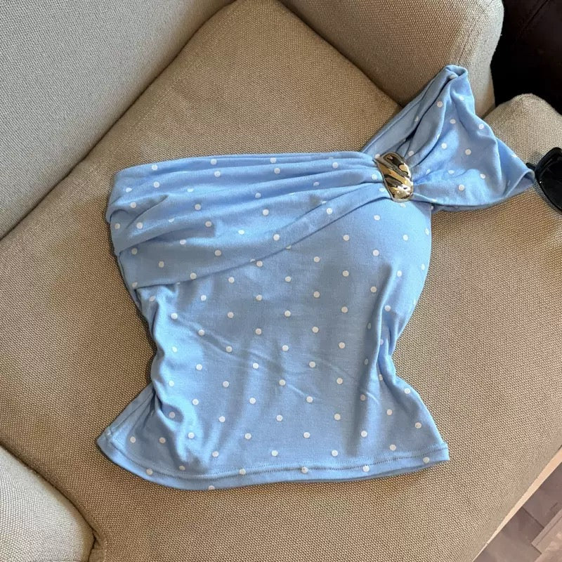 Dot Drama Built-in Bra Top