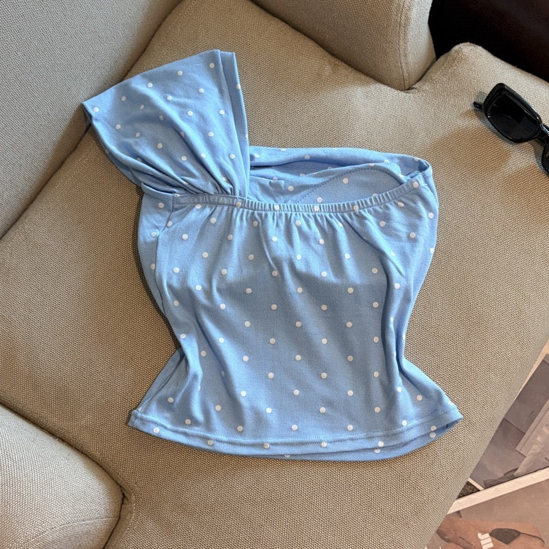 Dot Drama Built-in Bra Top