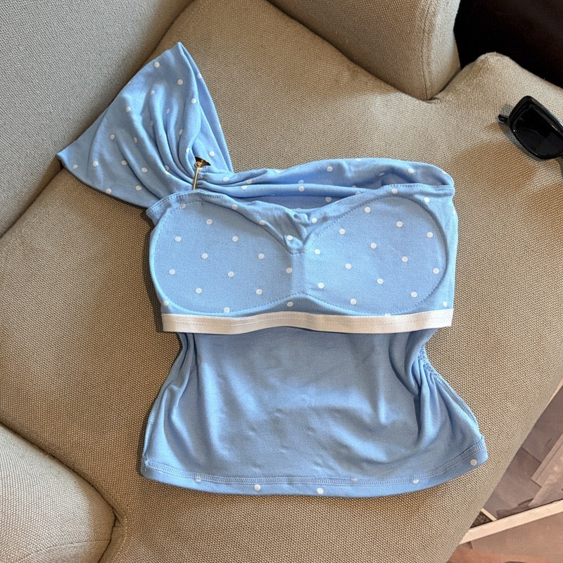 Dot Drama Built-in Bra Top