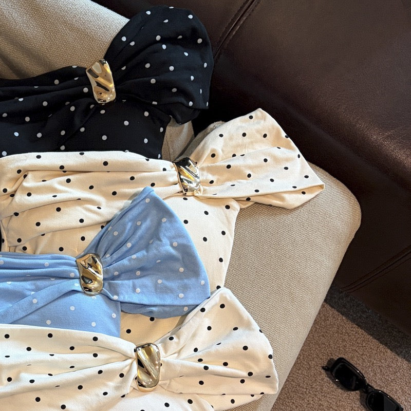 Dot Drama Built-in Bra Top